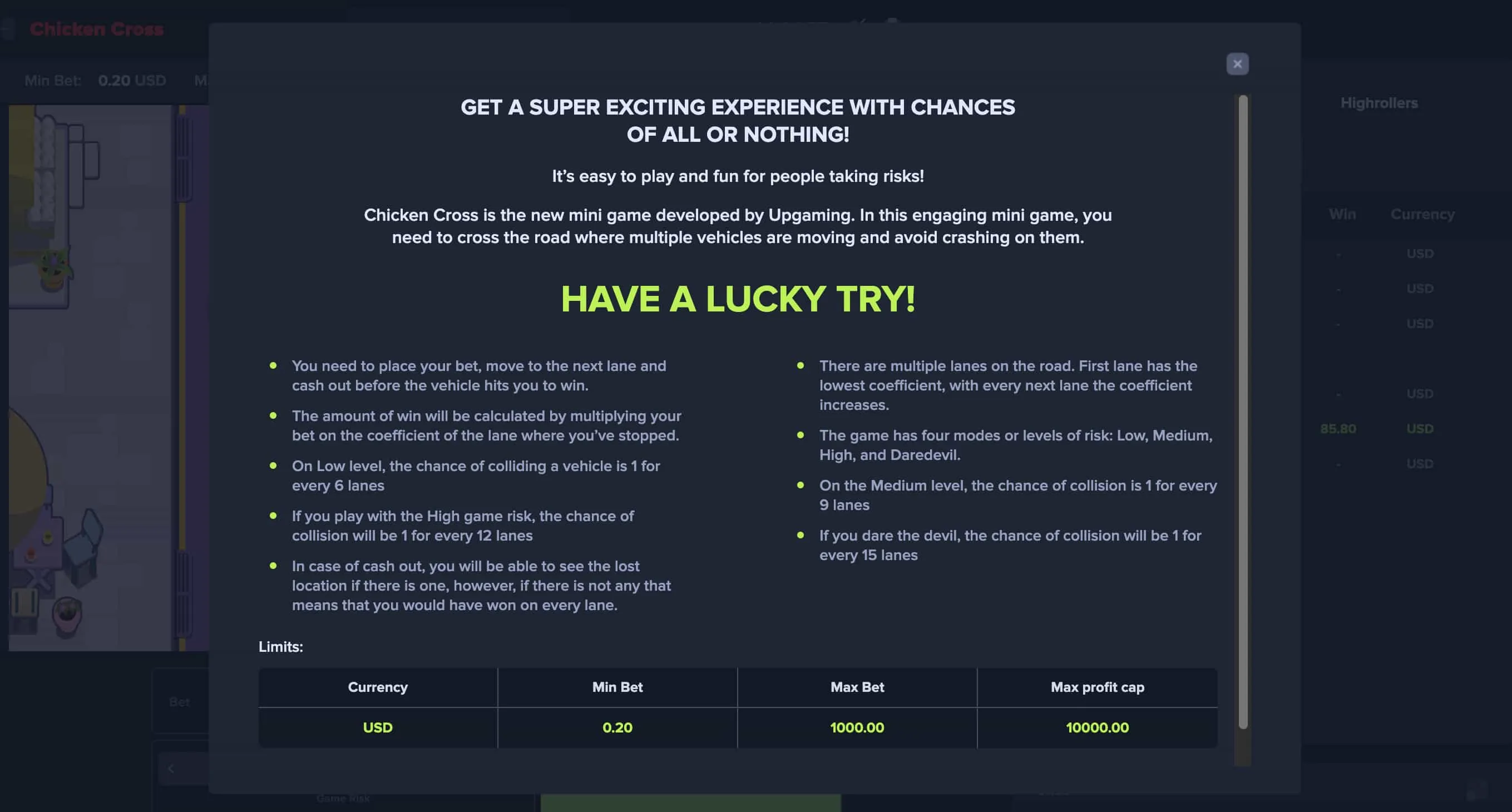 D&eacute;couvrir Chicken Cross en Mode Gratuit